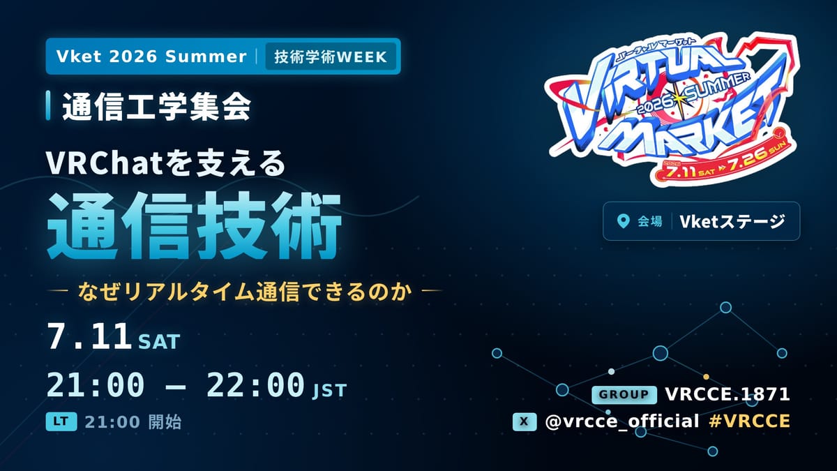 VRChatを支える通信技術　〜なぜリアルタイム通信できるのか〜のサムネイル