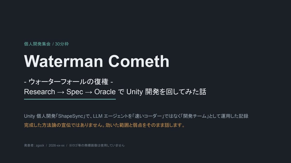AIは「開発チーム」へ！Unity開発を加速させる新手法Watermanの衝撃のサムネイル