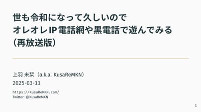 世も令和になって久しいのでオレオレIP電話網や黒電話で遊んでみるのサムネイル