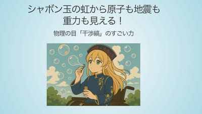シャボン玉の虹から原子も地震も重力も見える！ 〜 物理の目「干渉縞」のすごい力 〜のサムネイル